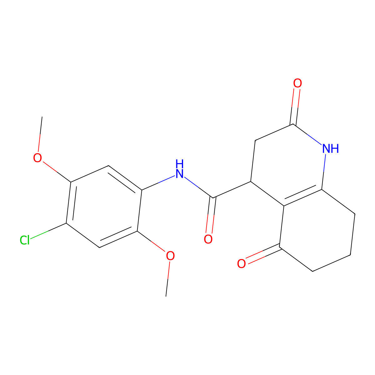 N-(4-chloro-2,5-dimethoxyphenyl)-2,5-dioxo-1,2,3,4,5,6,7,8-octahydroquinoline-4-carboxamide molecular structure, CAS 774562-66-2