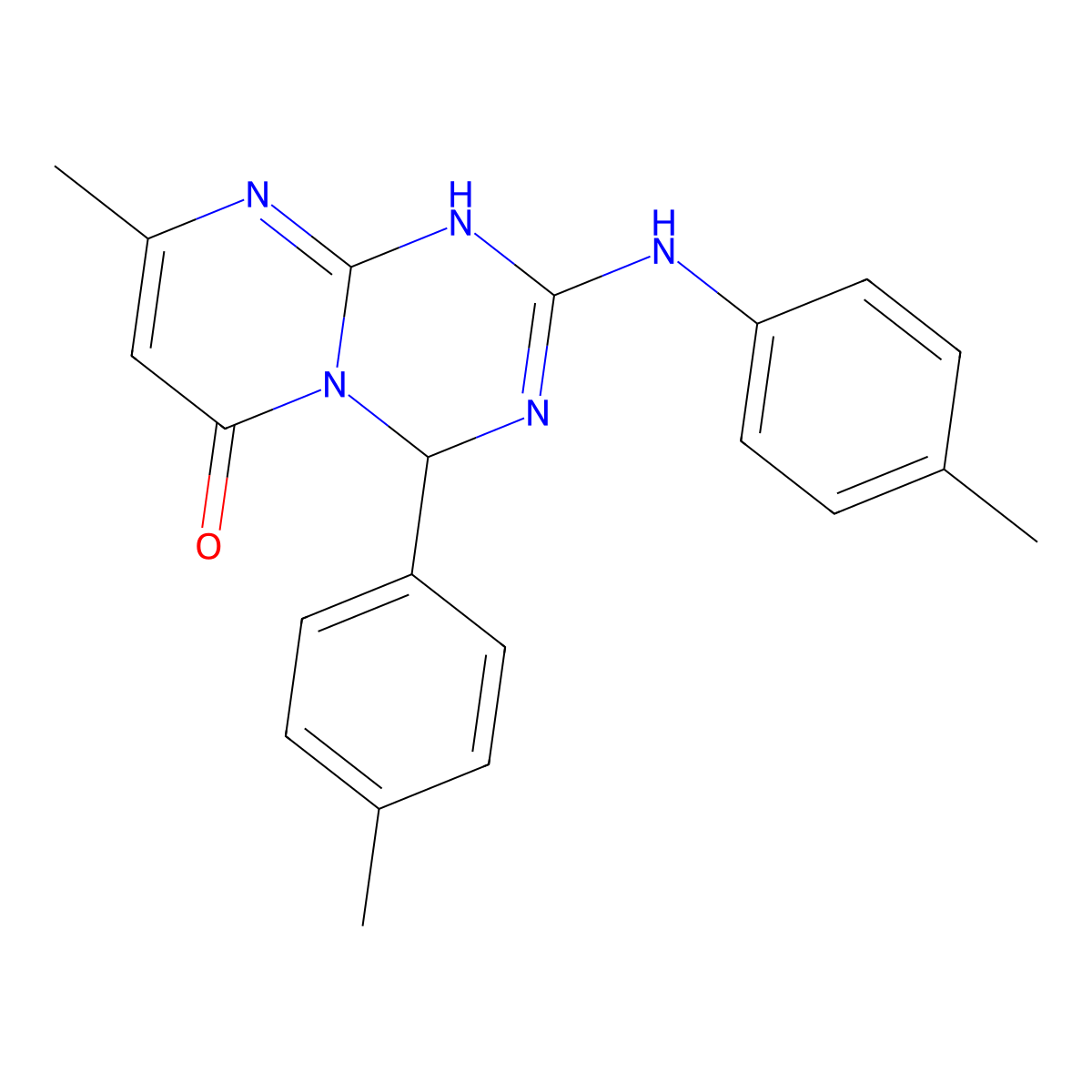 8-methyl-4-(4-methylphenyl)-2-[(4-methylphenyl)amino]-1,4-dihydro-6H-pyrimido[1,2-a][1,3,5]triazin-6-one molecular structure, CAS 774563-00-7
