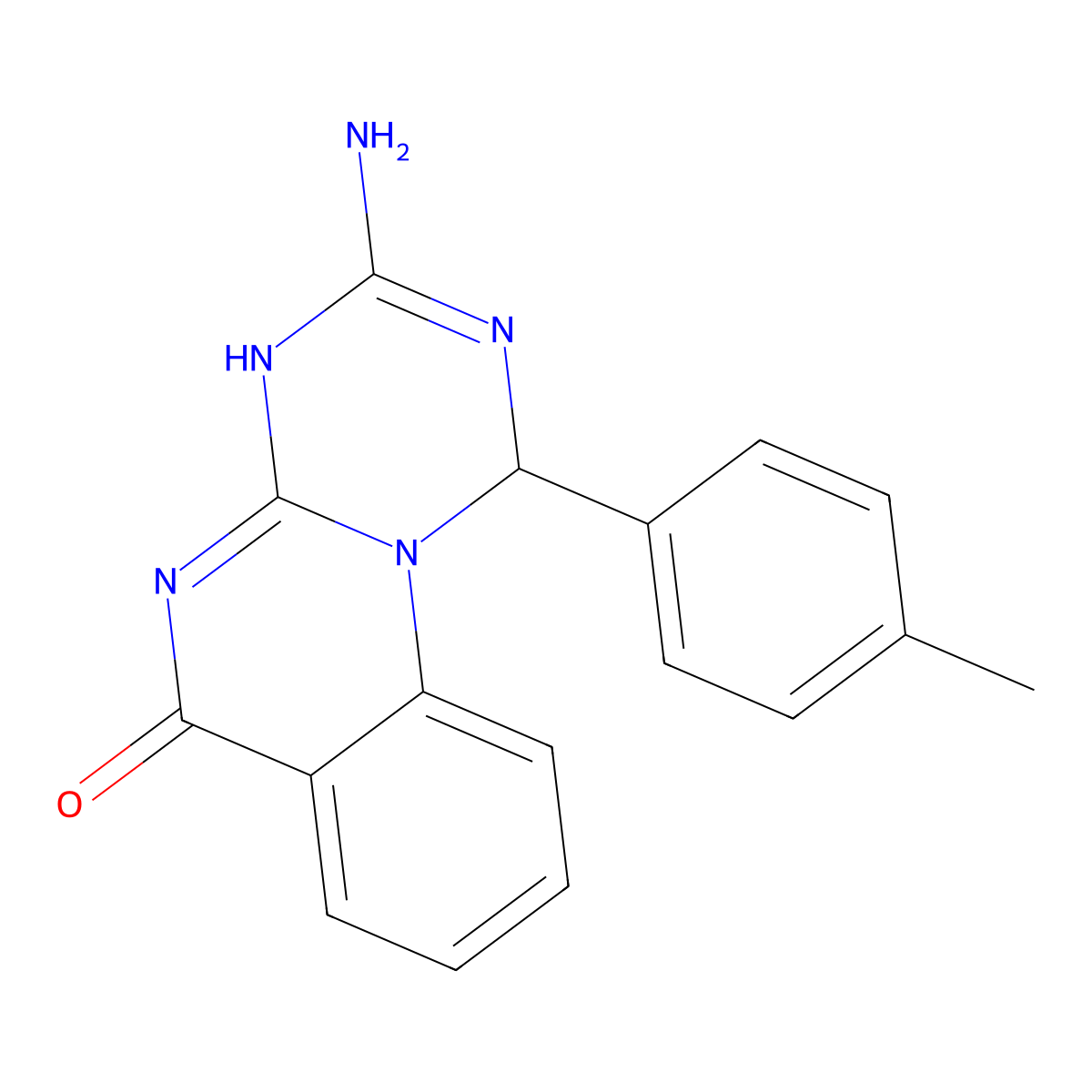 3-amino-1-(4-methylphenyl)-1H-[1,3,5]triazino[1,2-a]quinazolin-6-ol molecular structure, CAS 774563-22-3
