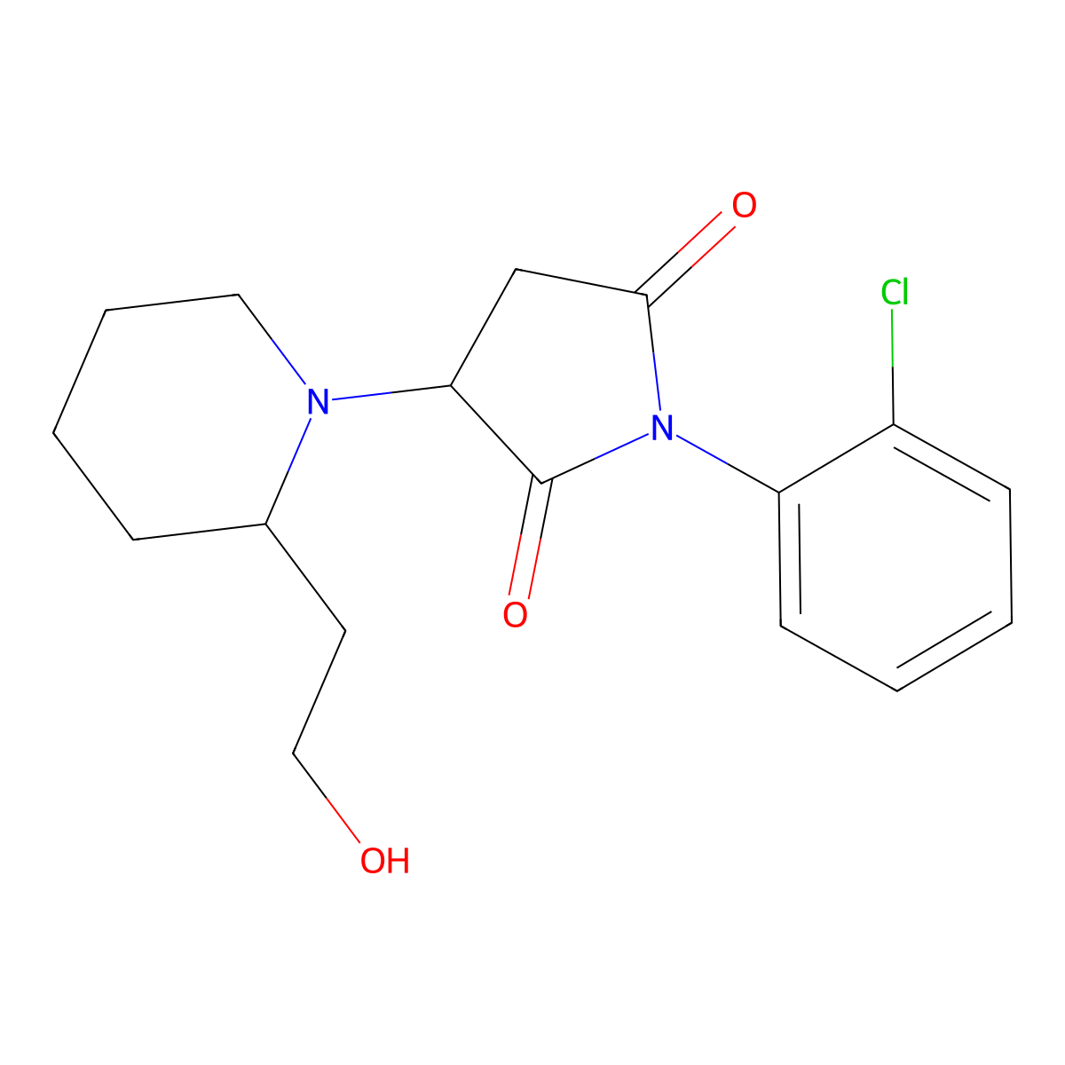 1-(2-Chlorophenyl)-3-[2-(2-hydroxyethyl)piperidin-1-yl]pyrrolidine-2,5-dione molecular structure, CAS 774563-43-8