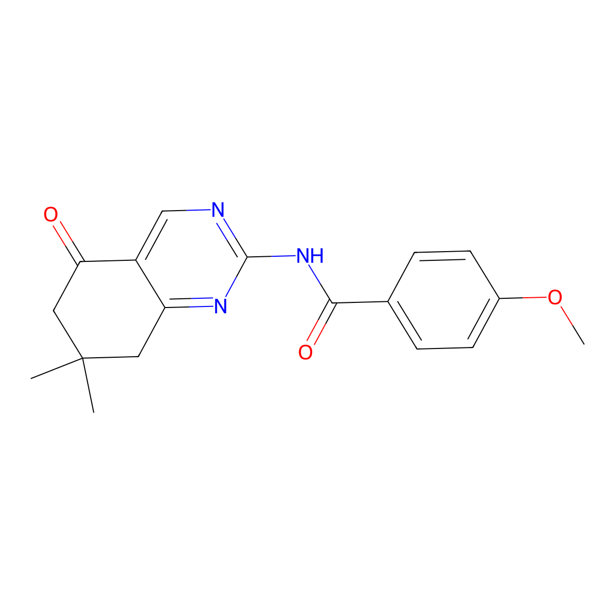 N-(7,7-dimethyl-5-oxo-5,6,7,8-tetrahydroquinazolin-2-yl)-4-methoxybenzamide molecular structure, CAS 774563-52-9