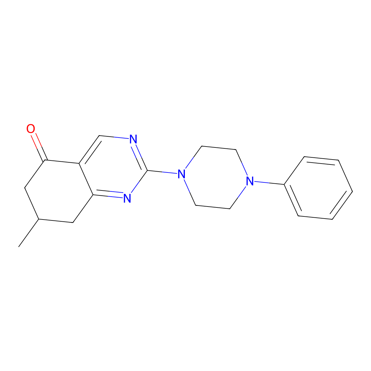 7-methyl-2-(4-phenylpiperazin-1-yl)-7,8-dihydroquinazolin-5(6H)-one molecular structure, CAS 774563-54-1