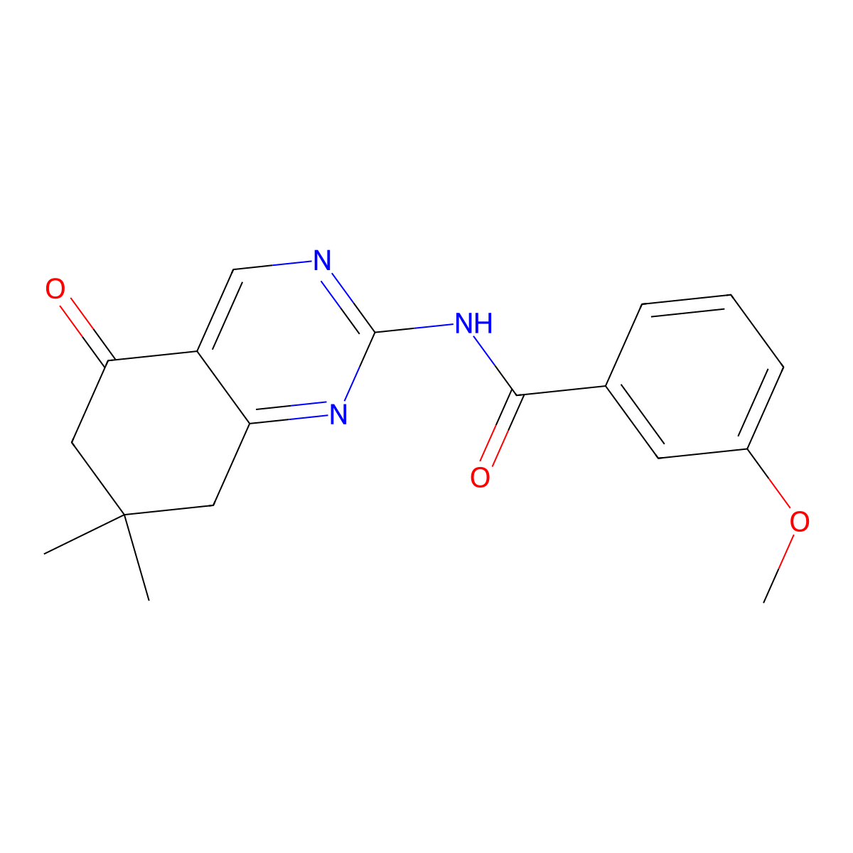 N-(7,7-dimethyl-5-oxo-5,6,7,8-tetrahydroquinazolin-2-yl)-3-methoxybenzamide molecular structure, CAS 774563-57-4