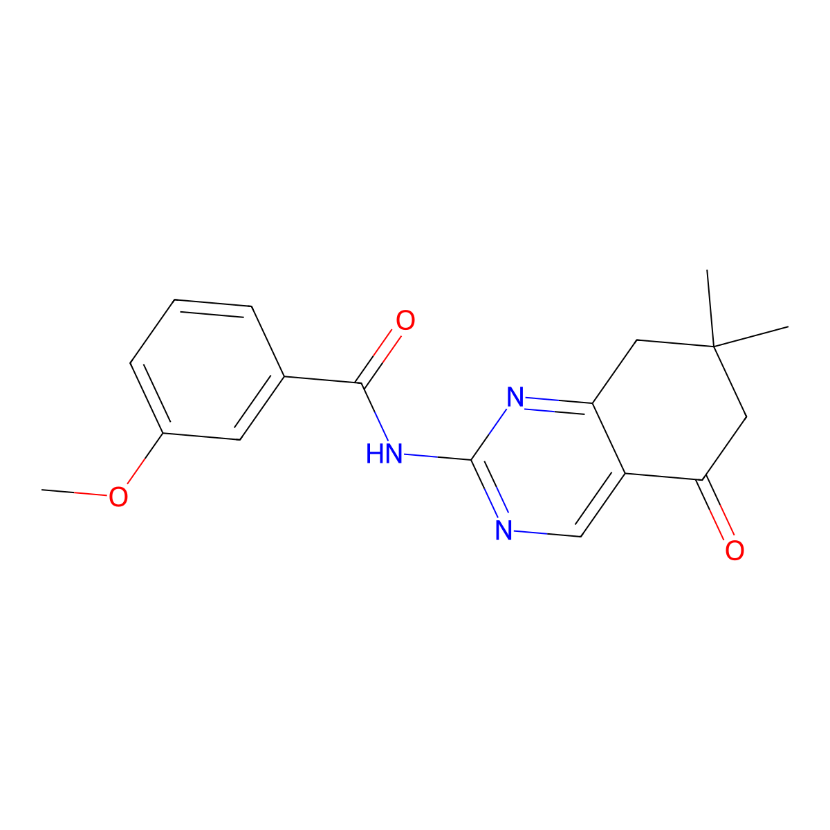N-(7,7-dimethyl-5-oxo-5,6,7,8-tetrahydroquinazolin-2-yl)-3-methoxybenzamide molecular structure, CAS 774563-57-4