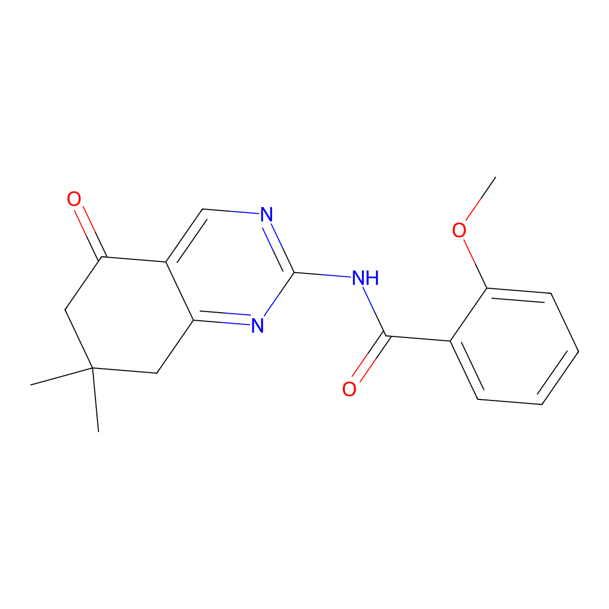 N-(7,7-dimethyl-5-oxo-5,6,7,8-tetrahydroquinazolin-2-yl)-2-methoxybenzamide molecular structure, CAS 774563-59-6