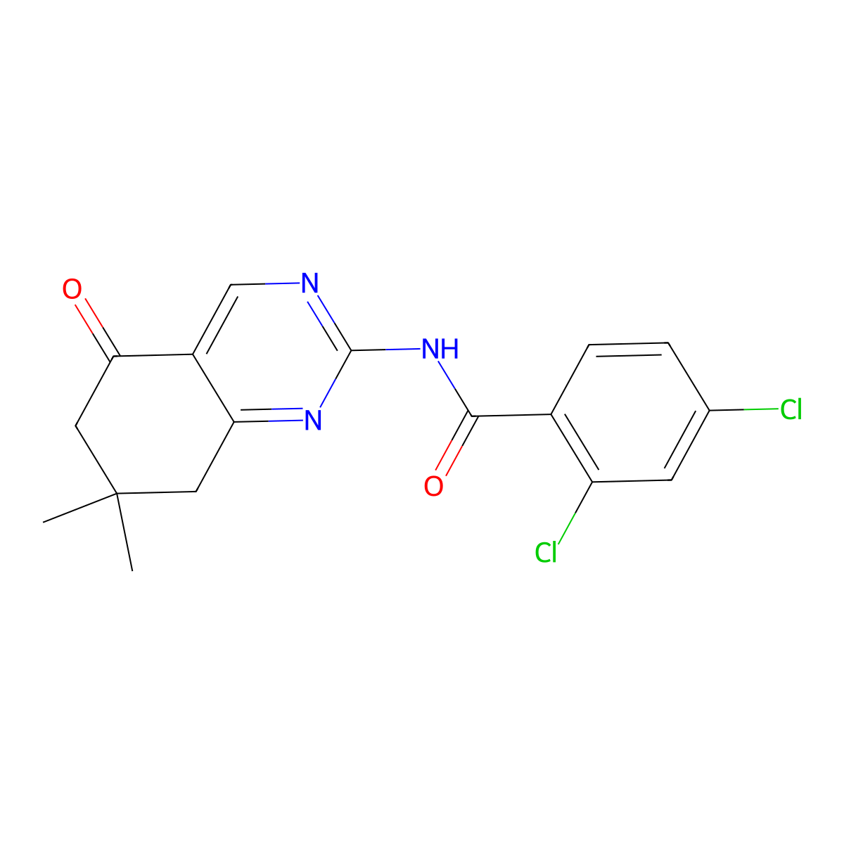 2,4-dichloro-N-(7,7-dimethyl-5-oxo-5,6,7,8-tetrahydroquinazolin-2-yl)benzamide molecular structure, CAS 774563-60-9
