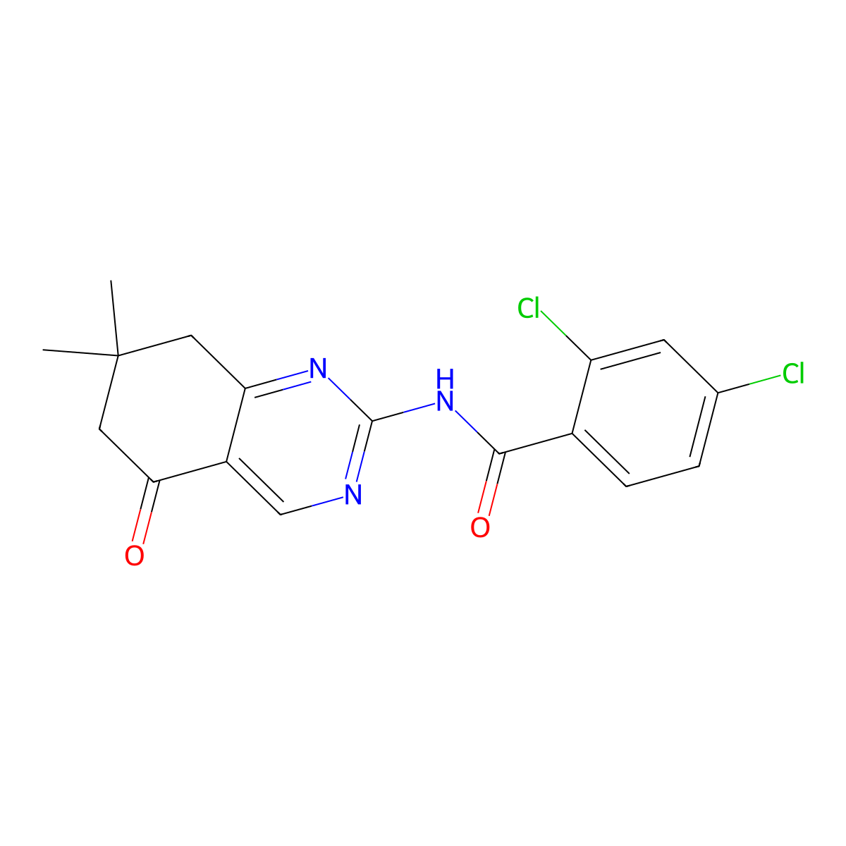 2,4-dichloro-N-(7,7-dimethyl-5-oxo-5,6,7,8-tetrahydroquinazolin-2-yl)benzamide molecular structure, CAS 774563-60-9