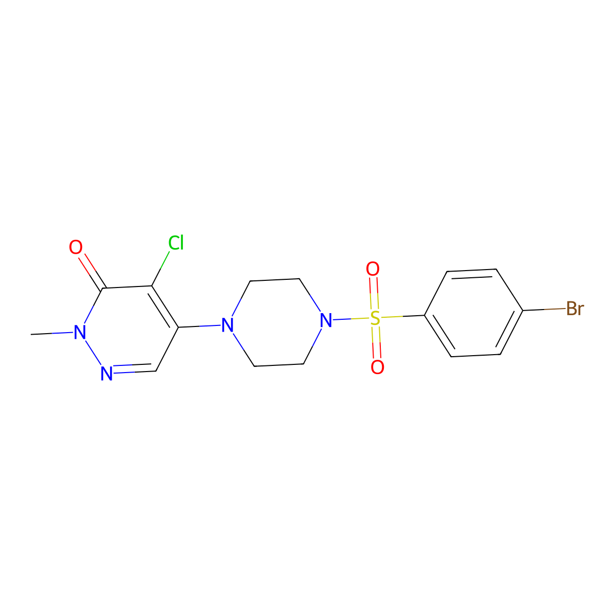 5-{4-[(4-bromophenyl)sulfonyl]piperazin-1-yl}-4-chloro-2-methylpyridazin-3(2H)-one molecular structure, CAS 774563-96-1
