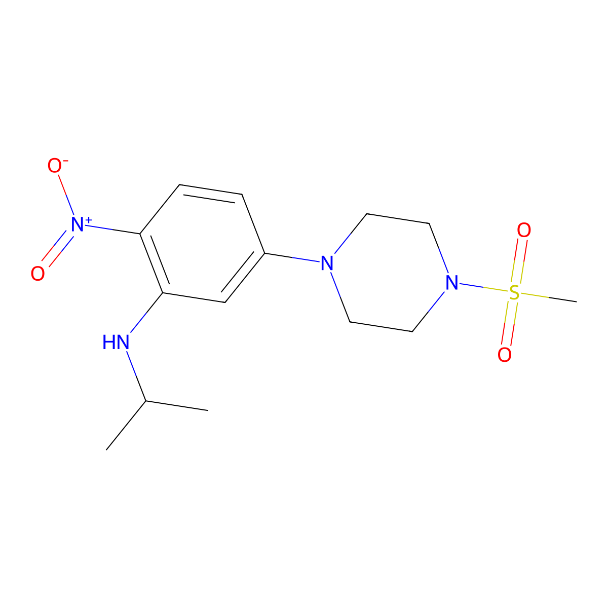 5-(4-methylsulfonylpiperazin-1-yl)-2-nitro-N-propan-2-ylaniline molecular structure, CAS 774564-05-5