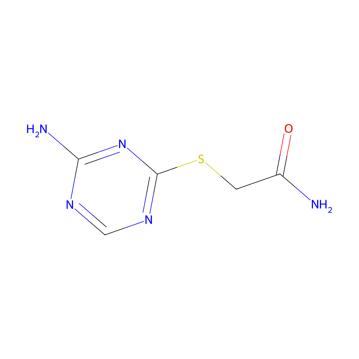 2-[(4-Amino-1,3,5-triazin-2-yl)thio]acetamide molecular structure, CAS 774565-98-9