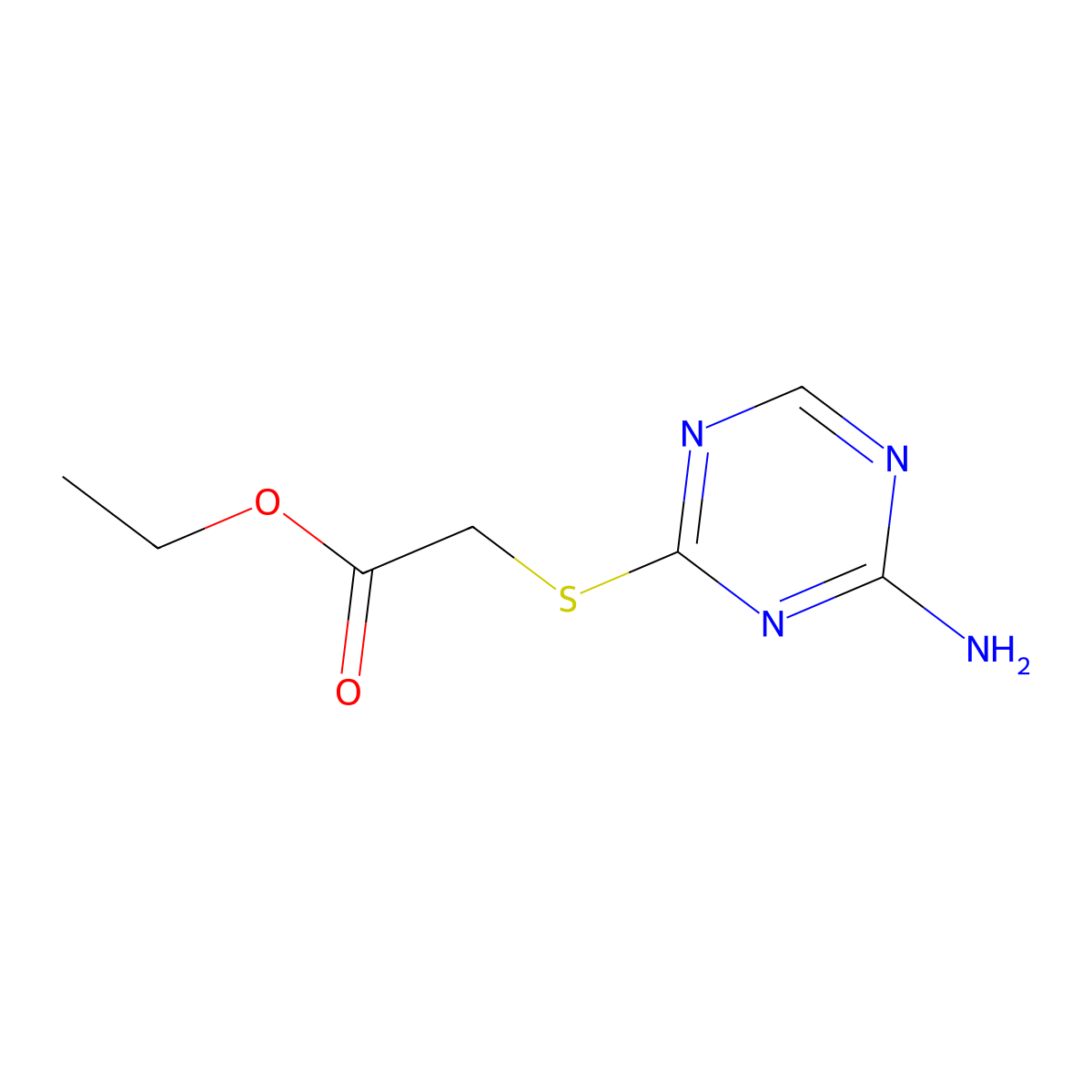 Ethyl [(4-amino-1,3,5-triazin-2-yl)thio]acetate molecular structure, CAS 774565-99-0