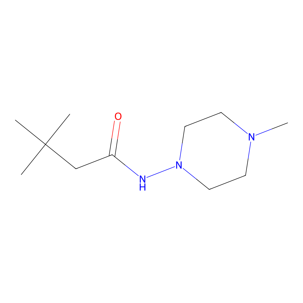 3,3-dimethyl-N-(4-methylpiperazin-1-yl)butanamide molecular structure, CAS 774575-26-7