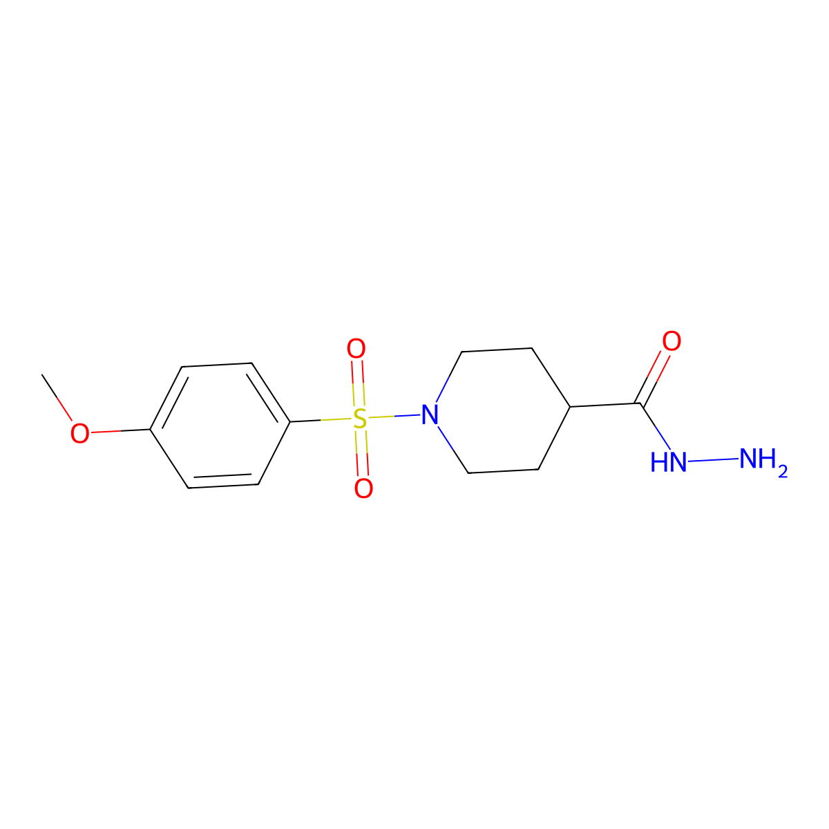 1-[(4-Methoxyphenyl)sulfonyl]piperidine-4-carbohydrazide molecular structure, CAS 774575-27-8