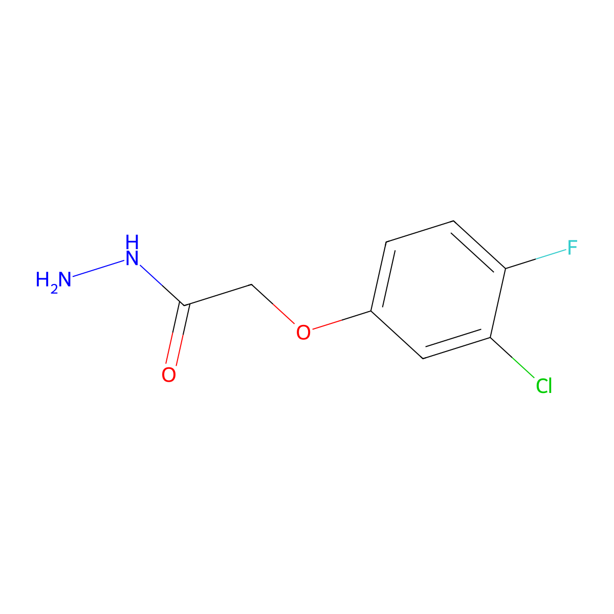 2-(3-Chloro-4-fluorophenoxy)acetohydrazide molecular structure, CAS 774575-30-3