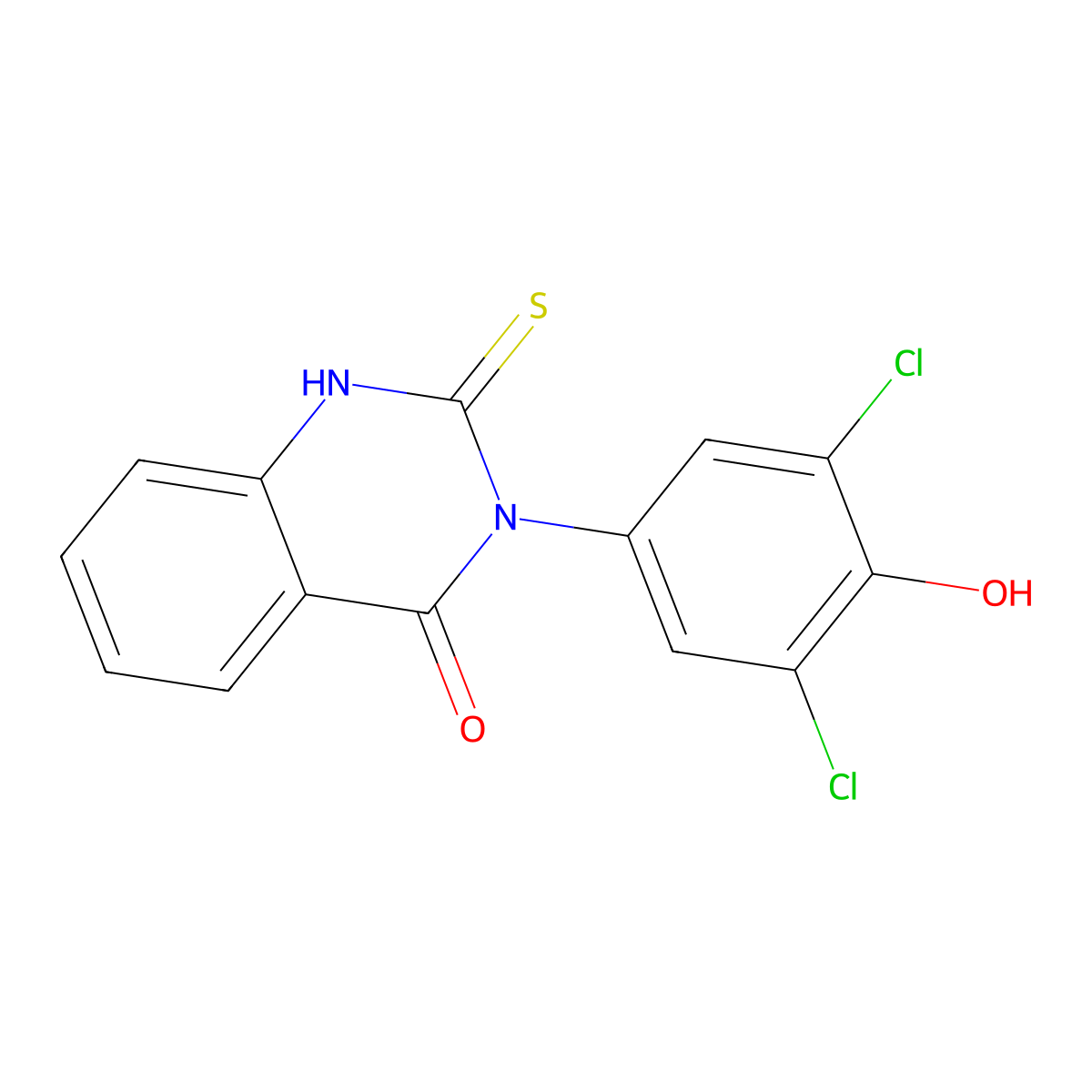 3-(3,5-dichloro-4-hydroxyphenyl)-2-sulfanylquinazolin-4(3H)-one molecular structure, CAS 774575-49-4