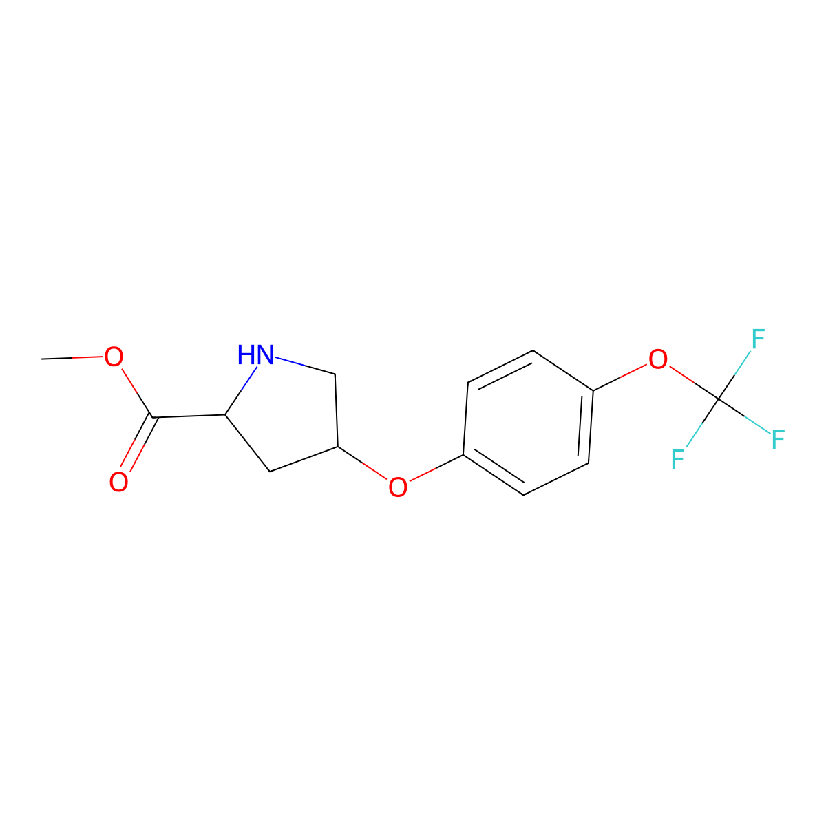 Methyl (2S,4S)-4-[4-(trifluoromethoxy)phenoxy]-2-pyrrolidinecarboxylate molecular structure, CAS 774576-25-9