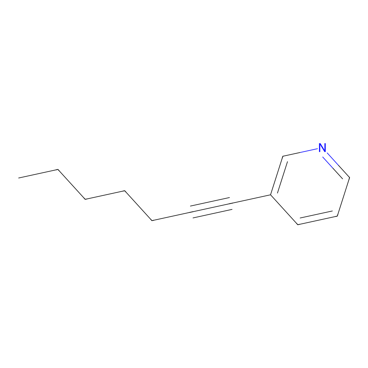 3-(Hept-1-yn-1-yl)pyridine molecular structure, CAS 774576-67-9