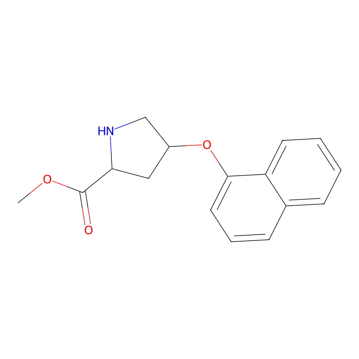 Methyl (2S,4S)-4-(1-naphthyloxy)-2-pyrrolidinecarboxylate molecular structure, CAS 774576-73-7