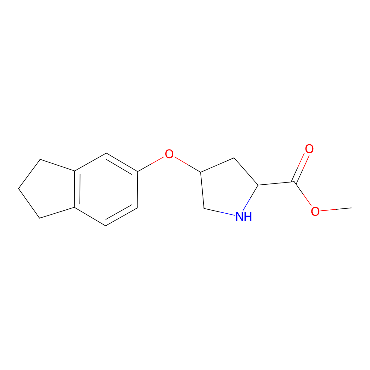 Methyl (2S,4S)-4-(2,3-dihydro-1H-inden-5-yloxy)-2-pyrrolidinecarboxylate molecular structure, CAS 774576-77-1
