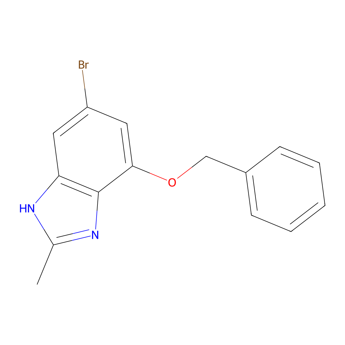 7-(benzyloxy)-5-bromo-2-methyl-1H-benzo[d]imidazole molecular structure, CAS 774582-60-4