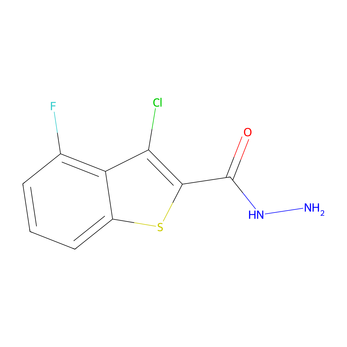 3-Chloro-4-fluoro-1-benzothiophene-2-carbohydrazide molecular structure, CAS 774586-50-4