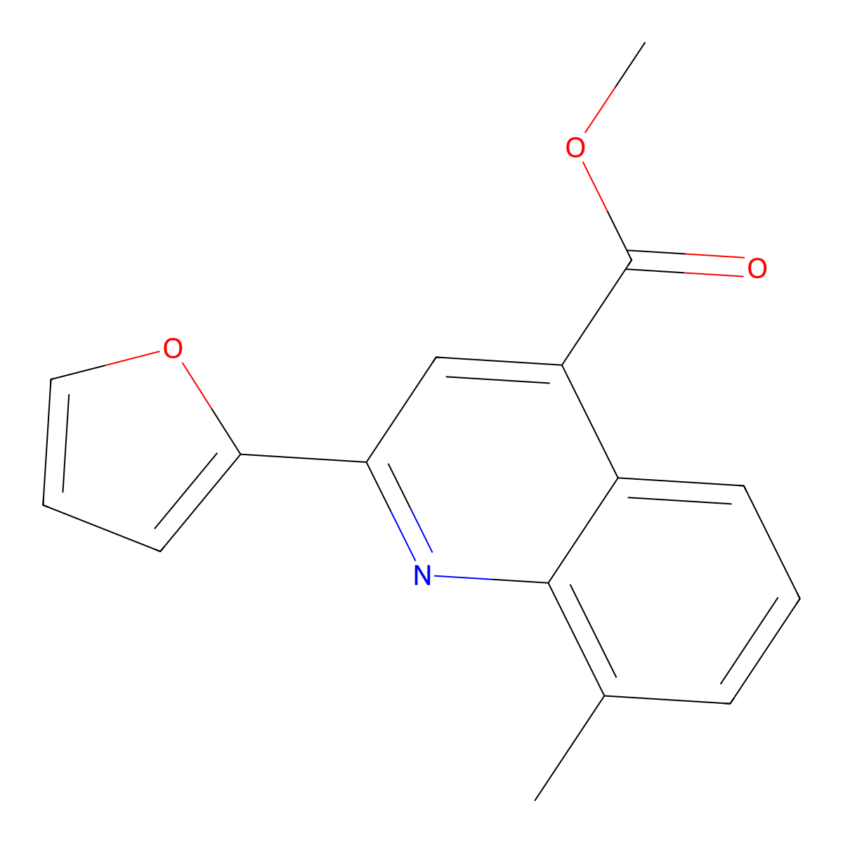 Methyl 2-(furan-2-yl)-8-methylquinoline-4-carboxylate molecular structure, CAS 774586-88-8