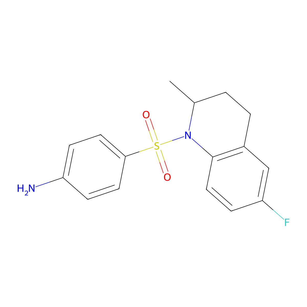4-[(6-fluoro-2-methyl-3,4-dihydroquinolin-1(2H)-yl)sulfonyl]aniline molecular structure, CAS 774586-90-2