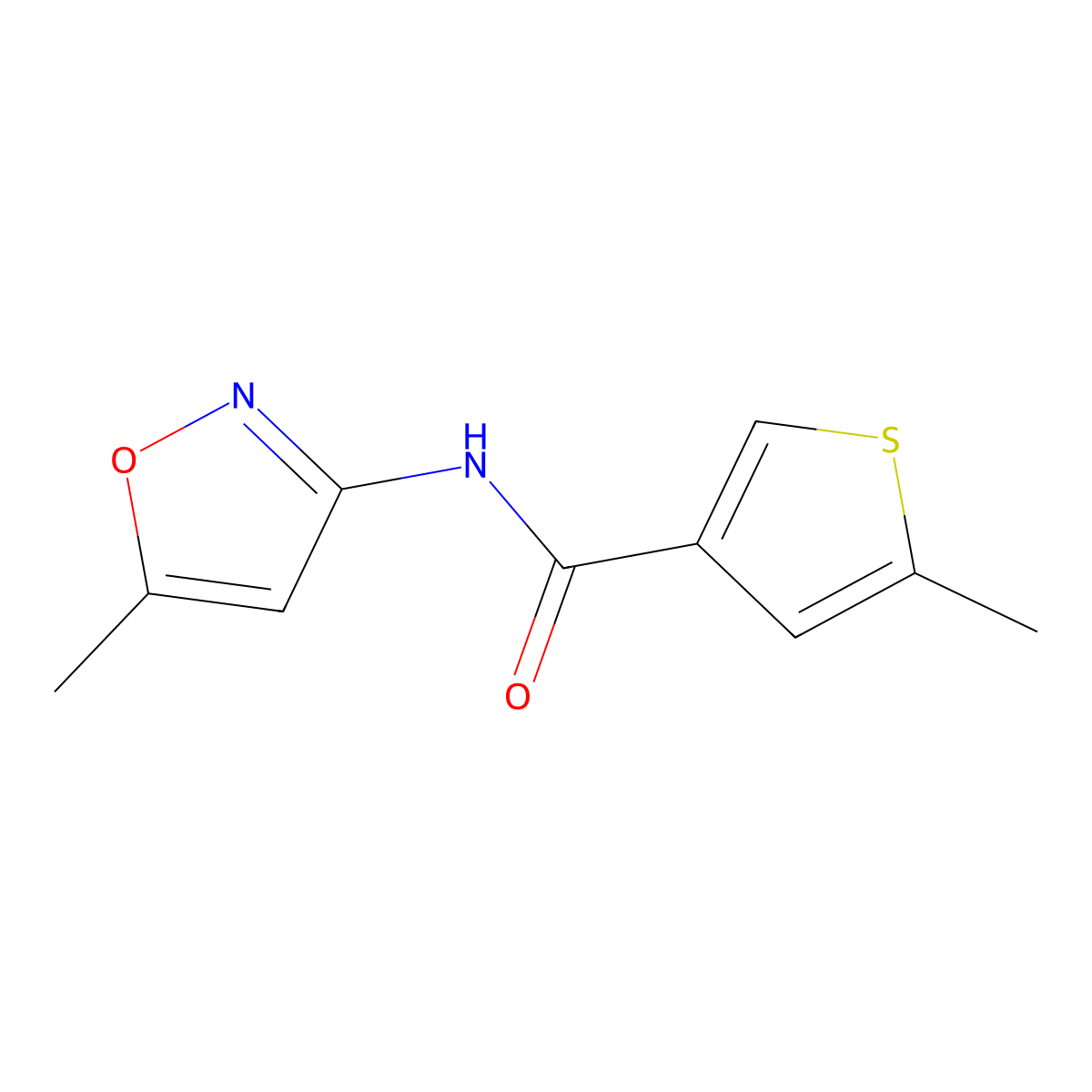 5-methyl-N-(5-methyl-1,2-oxazol-3-yl)thiophene-3-carboxamide molecular structure, CAS 774586-91-3