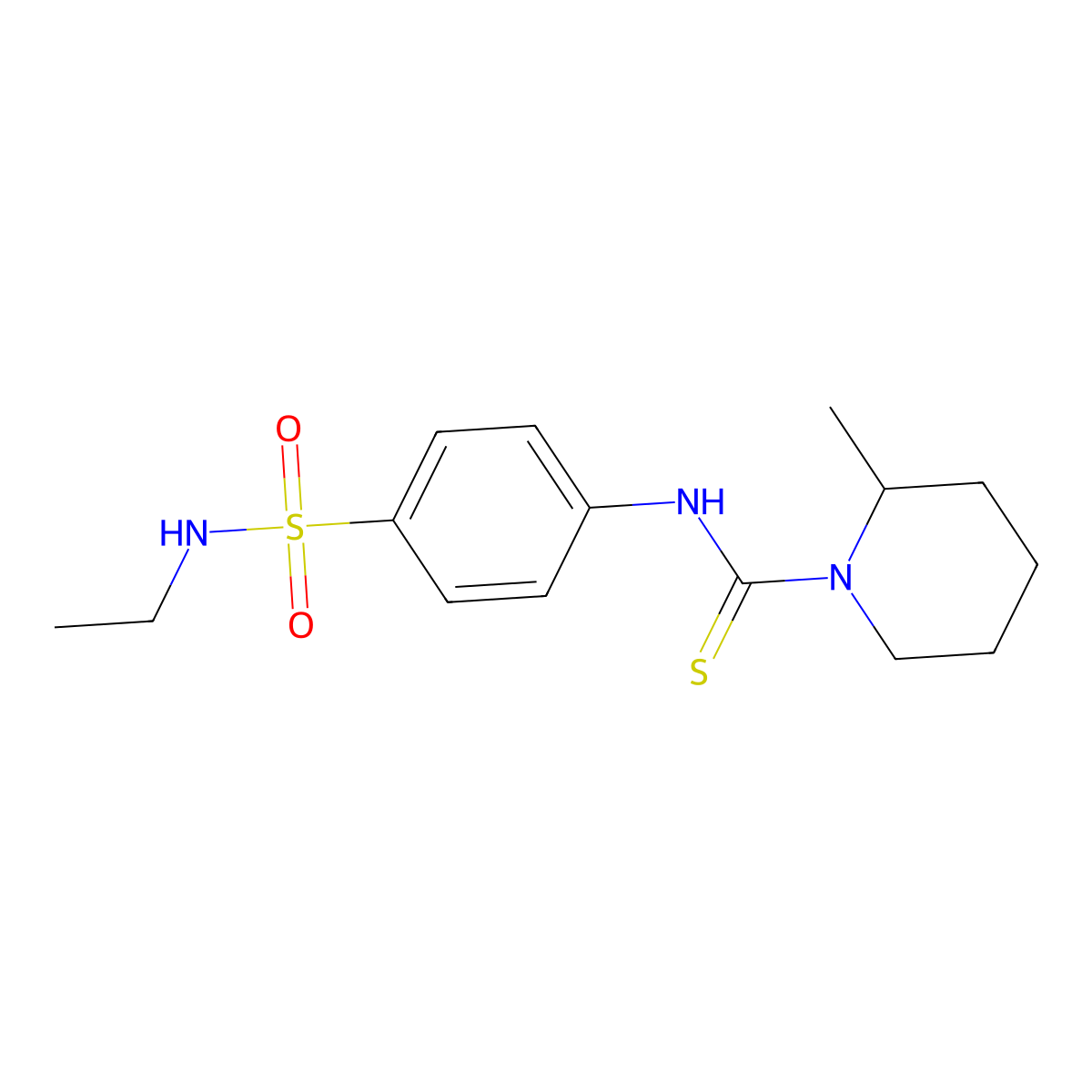 N-[4-(ethylsulfamoyl)phenyl]-2-methylpiperidine-1-carbothioamide molecular structure, CAS 774587-23-4