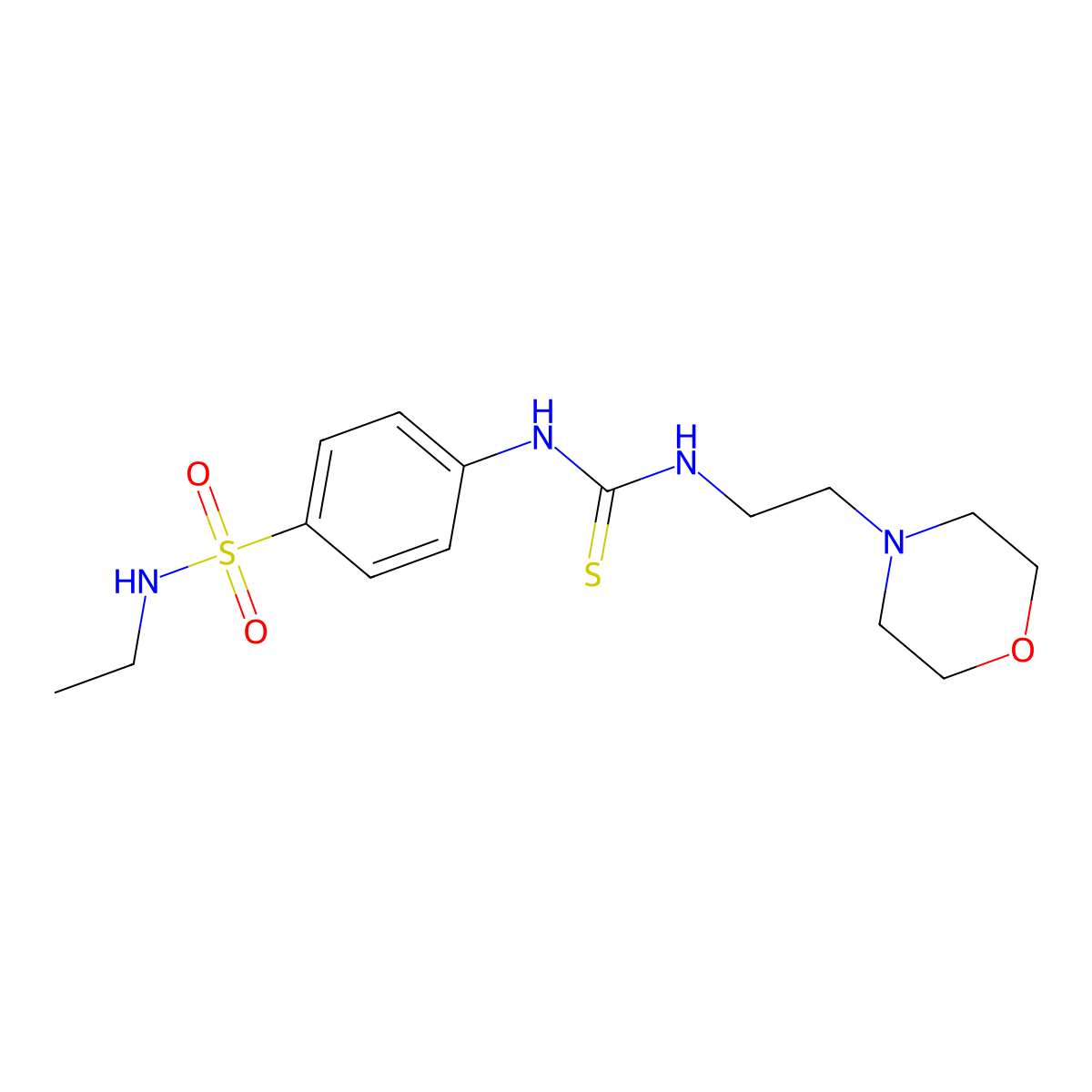 N-ethyl-4-({[2-(morpholin-4-yl)ethyl]carbamothioyl}amino)benzenesulfonamide molecular structure, CAS 774587-26-7