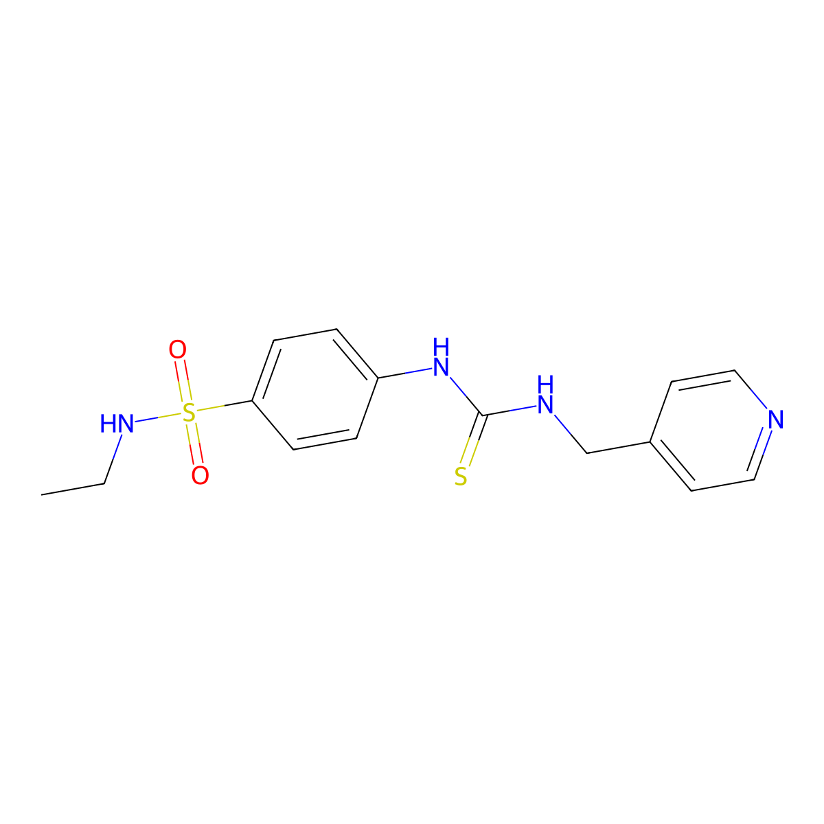 N-ethyl-4-{[(pyridin-4-ylmethyl)carbamothioyl]amino}benzenesulfonamide molecular structure, CAS 774587-28-9