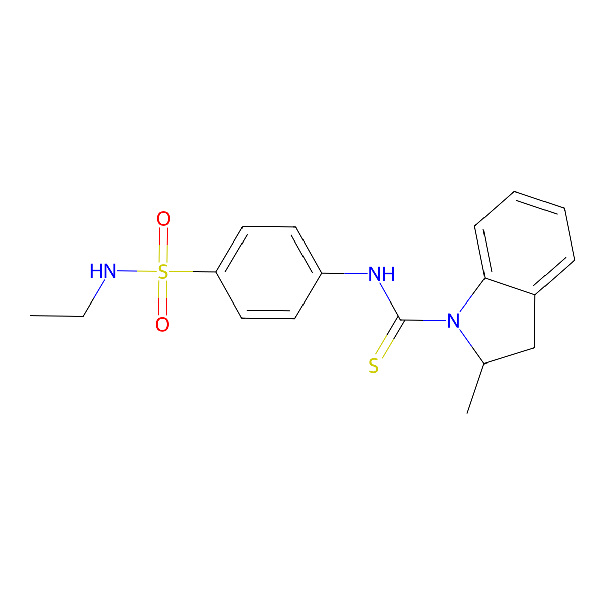 N-[4-(ethylsulfamoyl)phenyl]-2-methyl-2,3-dihydro-1H-indole-1-carbothioamide molecular structure, CAS 774587-31-4
