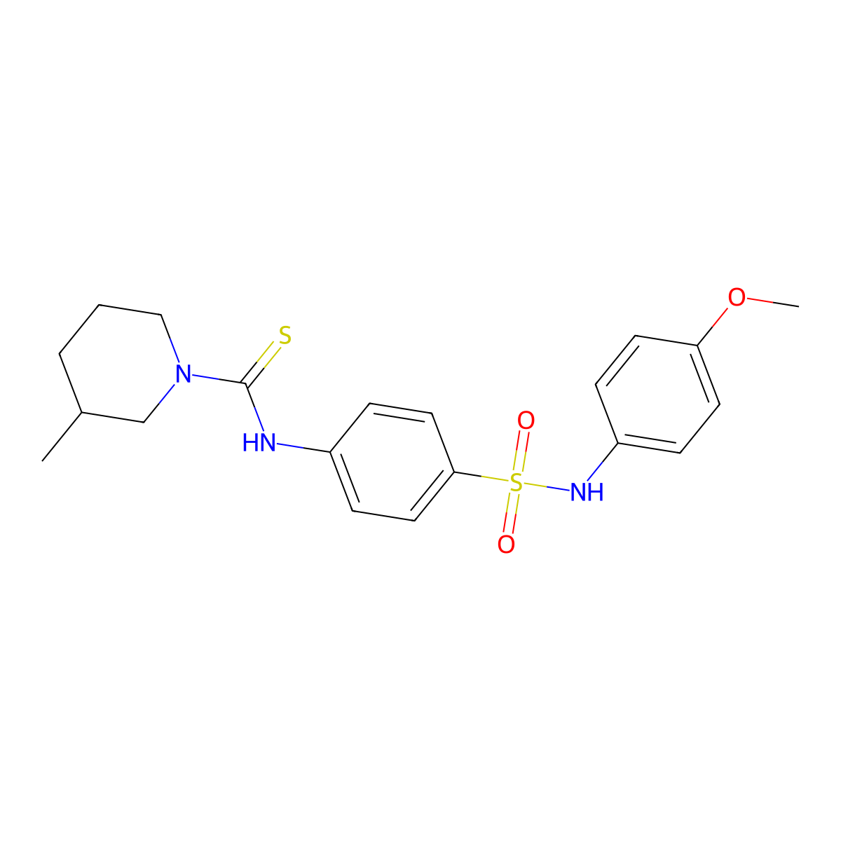 N-{4-[(4-methoxyphenyl)sulfamoyl]phenyl}-3-methylpiperidine-1-carbothioamide molecular structure, CAS 774587-43-8
