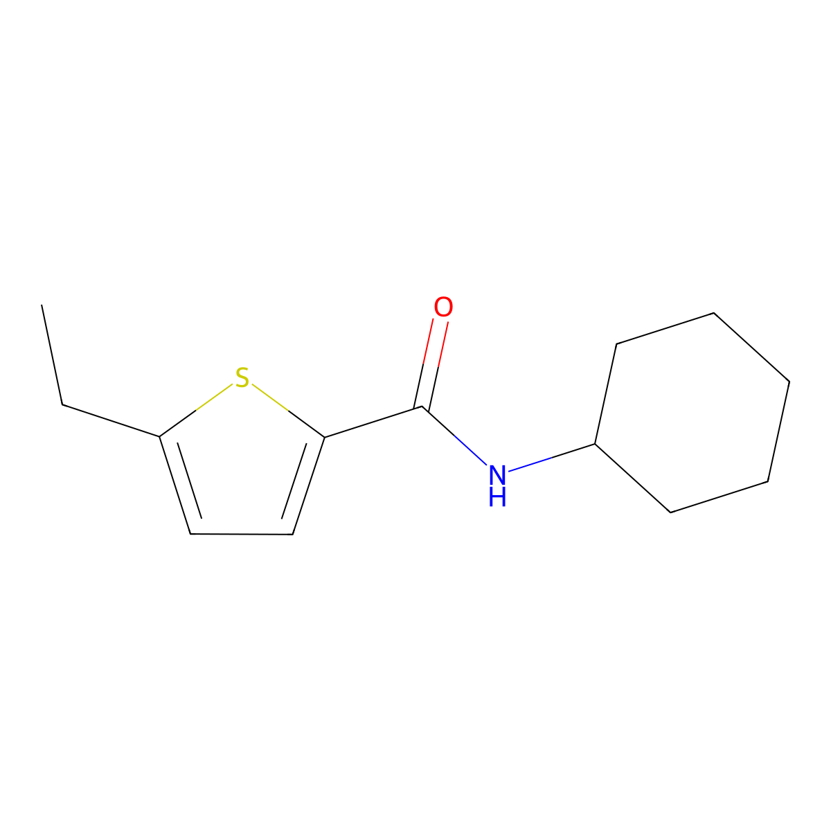 N-cyclohexyl-5-ethylthiophene-2-carboxamide molecular structure, CAS 774588-10-2