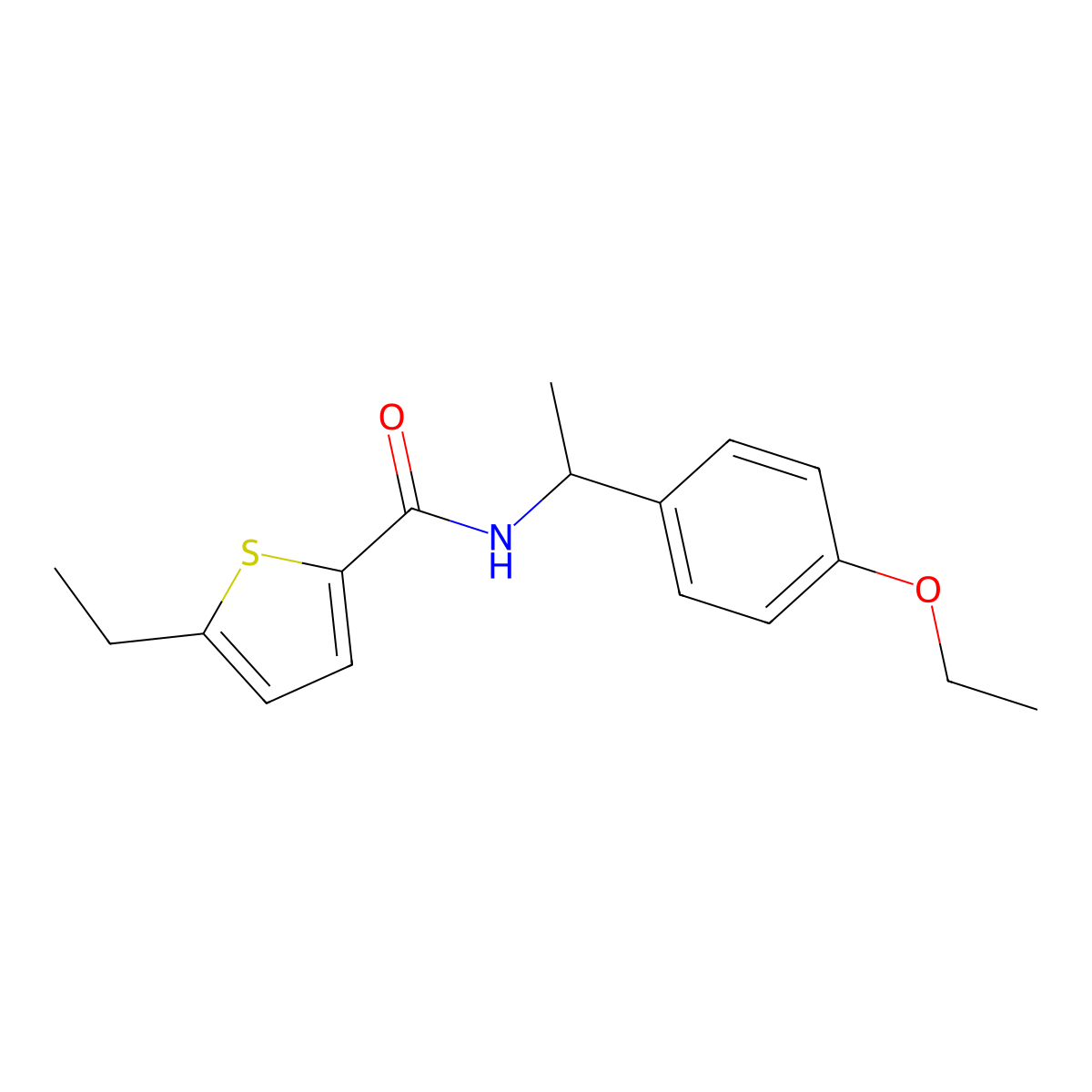 N-[1-(4-ethoxyphenyl)ethyl]-5-ethylthiophene-2-carboxamide molecular structure, CAS 774588-11-3