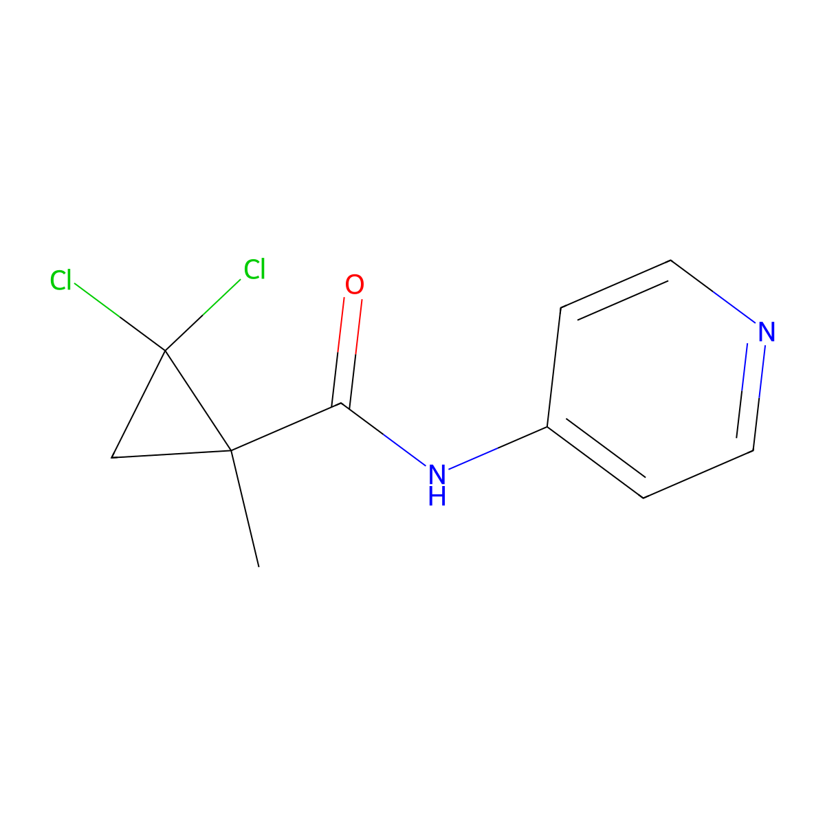 Cyclopropanecarboxamide, 2,2-dichloro-1-methyl-N-4-pyridinyl-(9CI) molecular structure, CAS 774588-23-7