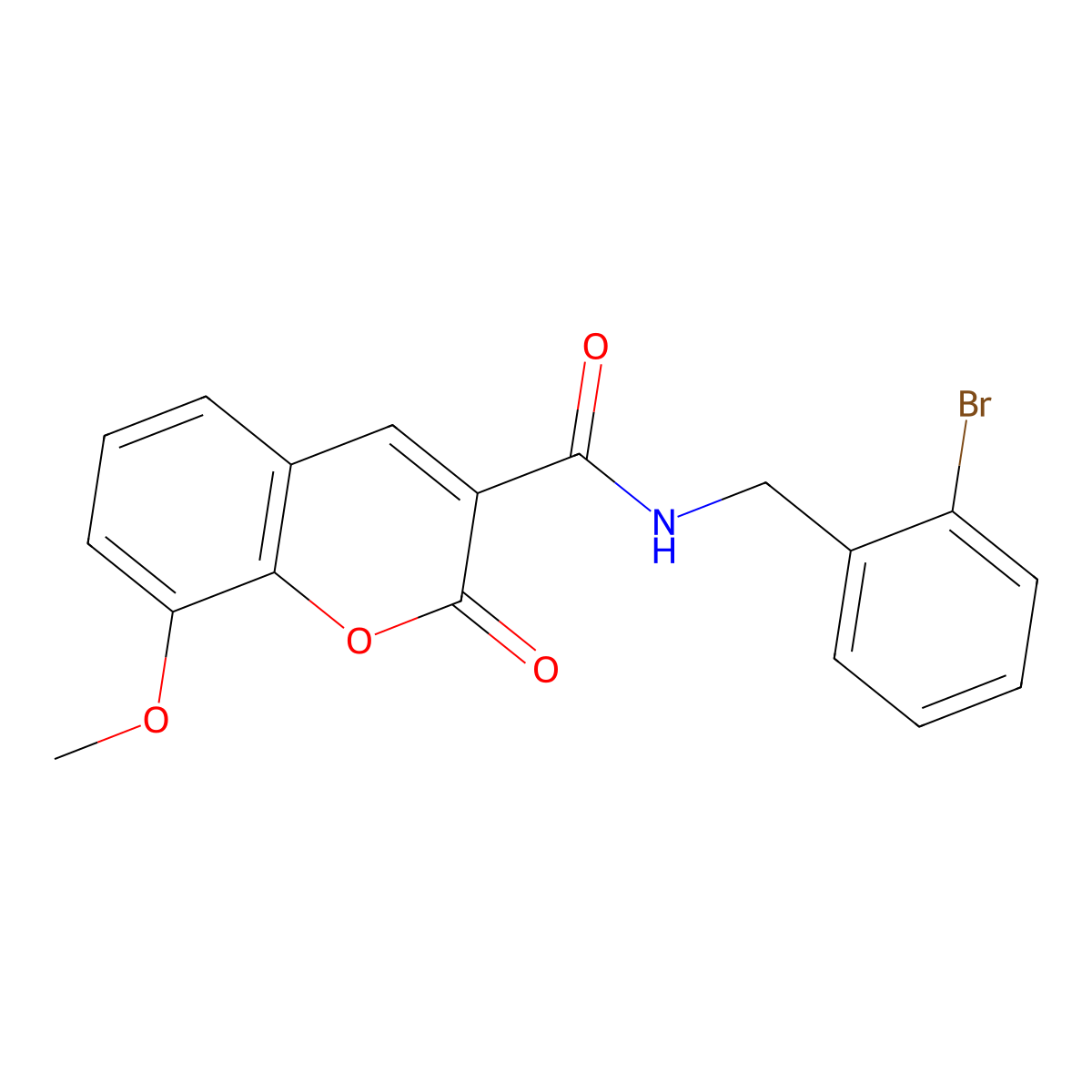 N-[(2-bromophenyl)methyl]-8-methoxy-2-oxochromene-3-carboxamide molecular structure, CAS 774588-36-2