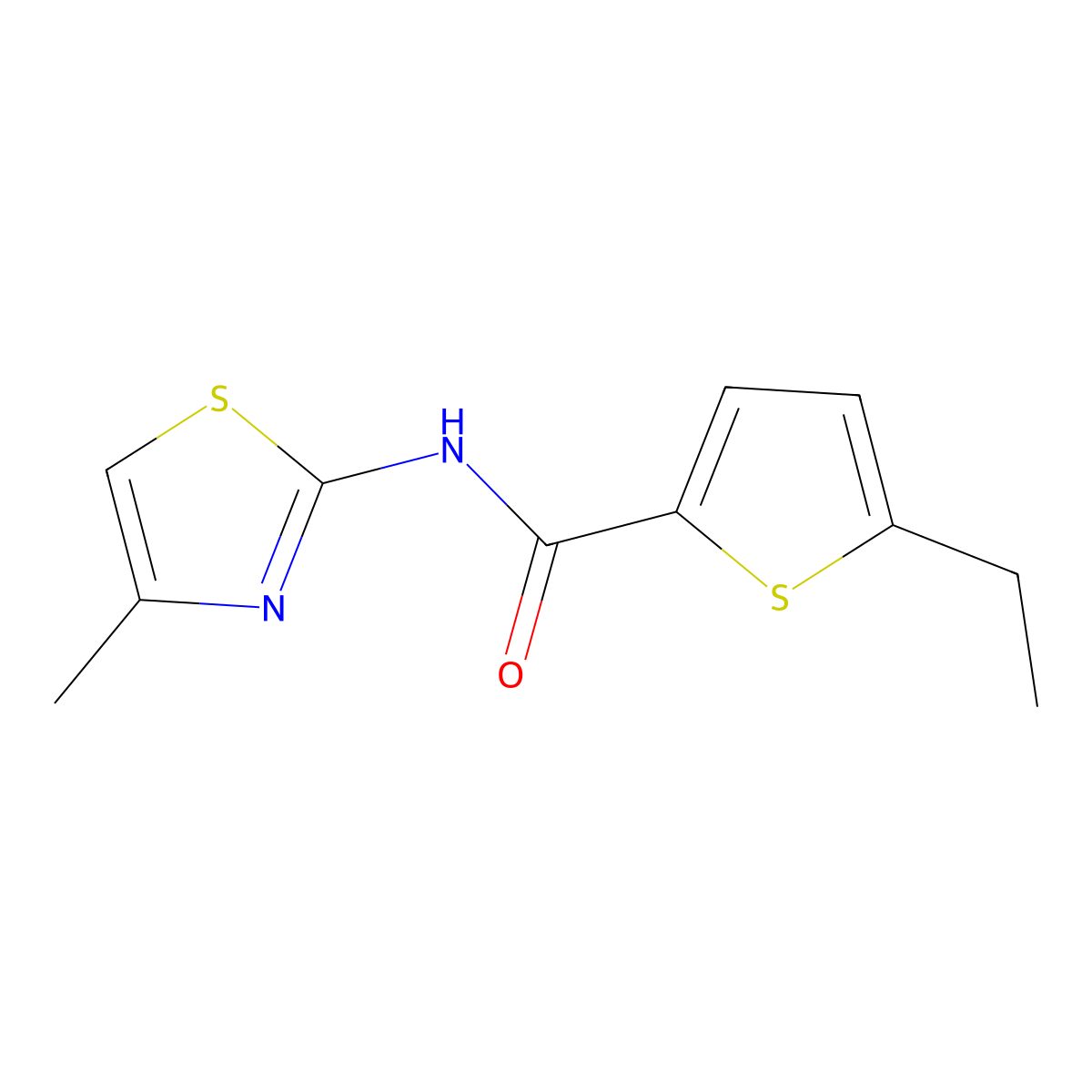 5-ethyl-N-(4-methyl-1,3-thiazol-2-yl)thiophene-2-carboxamide molecular structure, CAS 774588-42-0