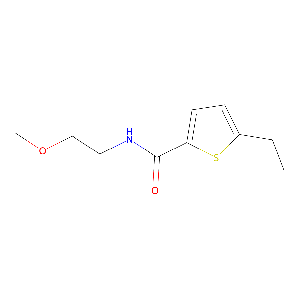 5-ethyl-N-(2-methoxyethyl)thiophene-2-carboxamide molecular structure, CAS 774588-45-3