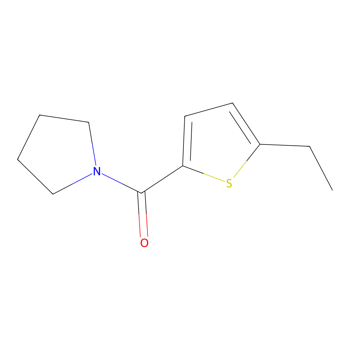 (5-Ethylthiophen-2-yl)(pyrrolidin-1-yl)methanone molecular structure, CAS 774588-59-9