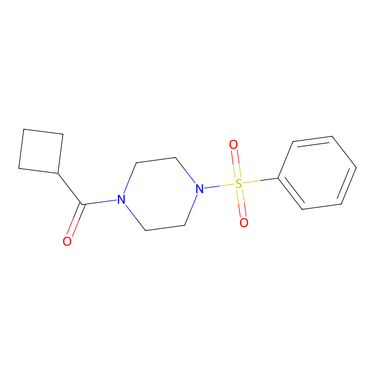 [4-(Benzenesulfonyl)piperazin-1-yl]-cyclobutylmethanone molecular structure, CAS 774588-85-1
