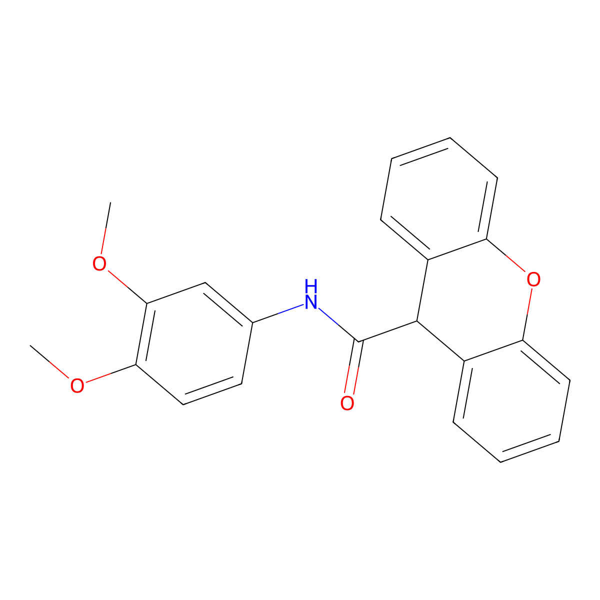 N-(3,4-dimethoxyphenyl)-9H-xanthene-9-carboxamide molecular structure, CAS 774588-93-1