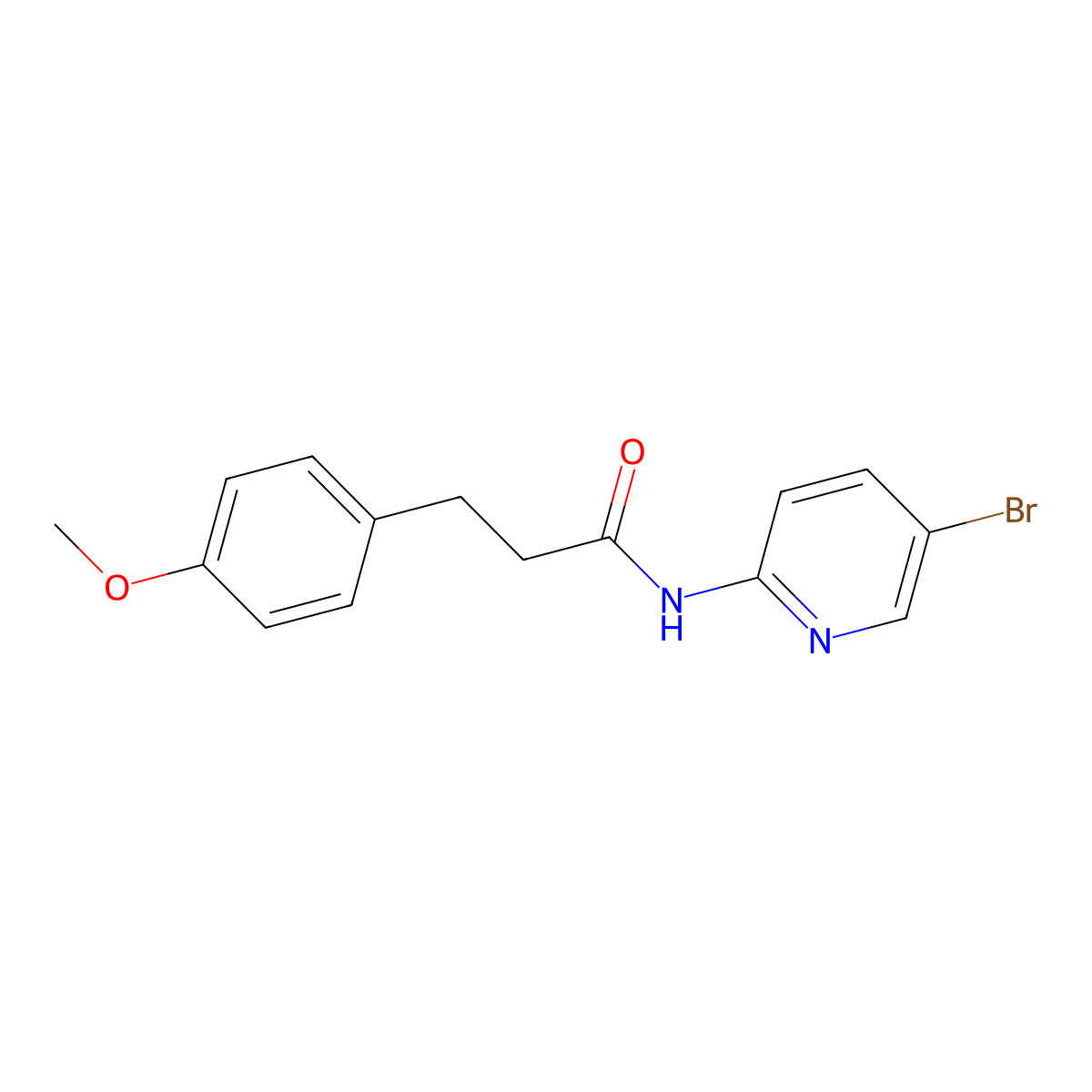N-(5-bromopyridin-2-yl)-3-(4-methoxyphenyl)propanamide molecular structure, CAS 774589-31-0