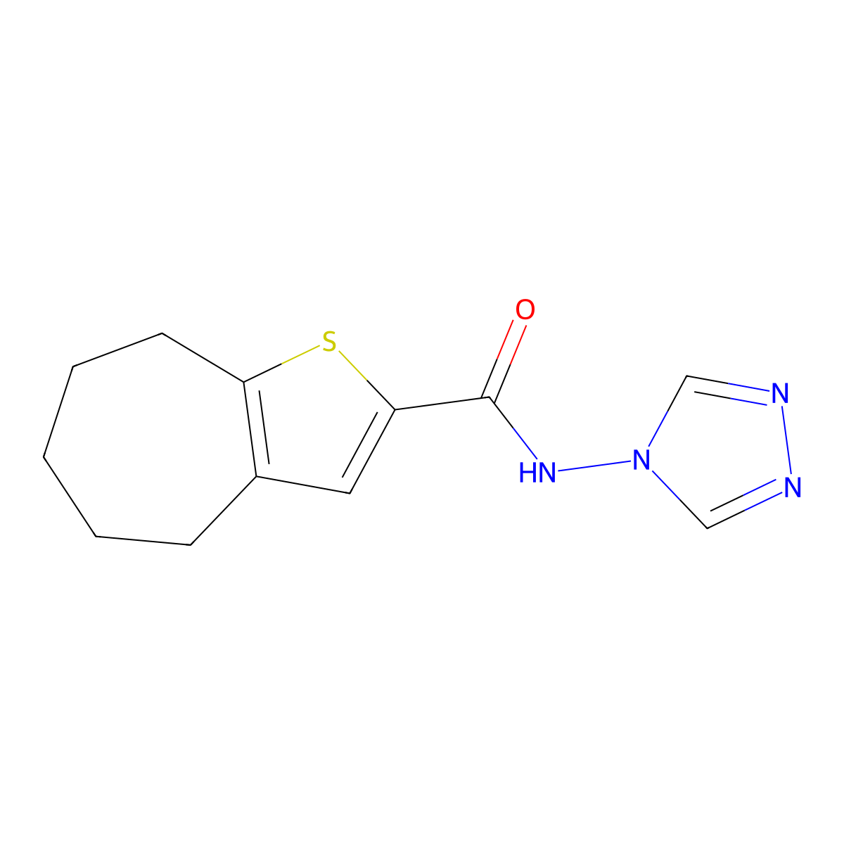 N-(1,2,4-triazol-4-yl)-5,6,7,8-tetrahydro-4H-cyclohepta[b]thiophene-2-carboxamide molecular structure, CAS 774589-36-5