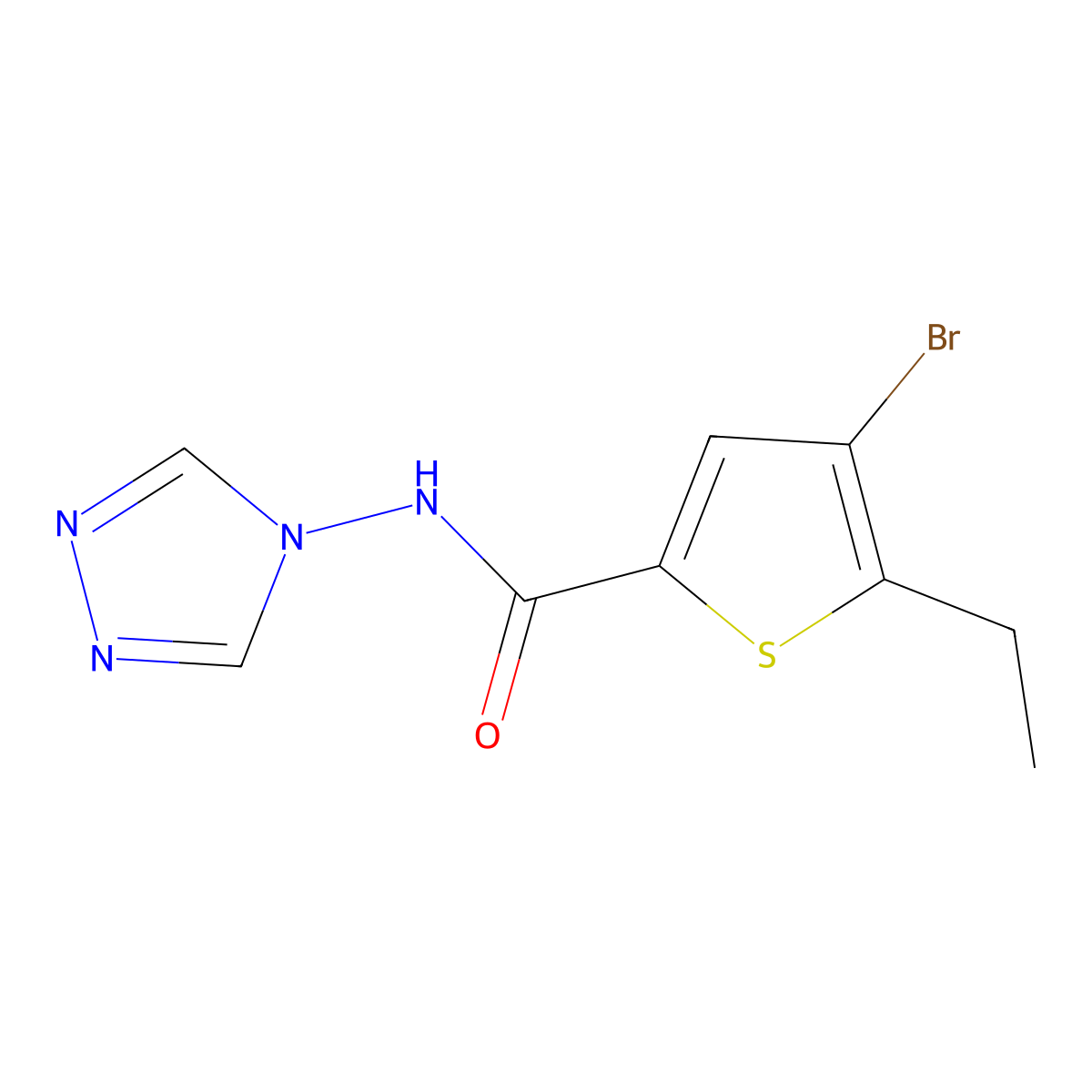 4-bromo-5-ethyl-N-(1,2,4-triazol-4-yl)thiophene-2-carboxamide molecular structure, CAS 774589-40-1