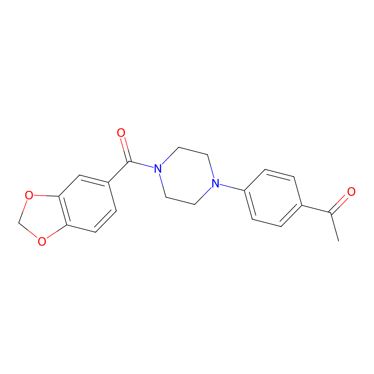 1-(4-(4-(Benzo[d][1,3]dioxole-5-carbonyl)piperazin-1-yl)phenyl)ethanone molecular structure, CAS 774589-47-8
