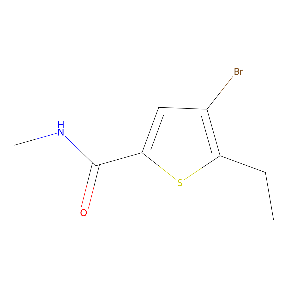 4-bromo-5-ethyl-N-methylthiophene-2-carboxamide molecular structure, CAS 774589-55-8
