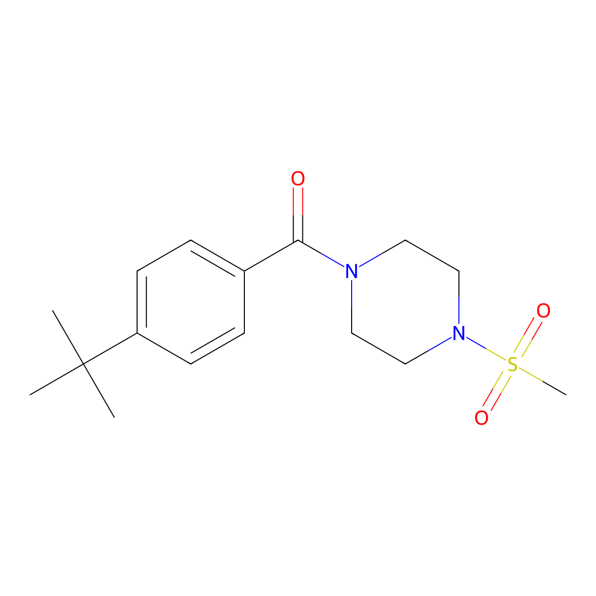(4-Tert-butylphenyl)-(4-methylsulfonylpiperazin-1-yl)methanone molecular structure, CAS 774589-61-6