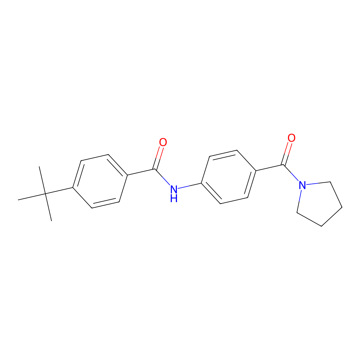 4-tert-butyl-N-[4-(pyrrolidine-1-carbonyl)phenyl]benzamide molecular structure, CAS 774589-63-8