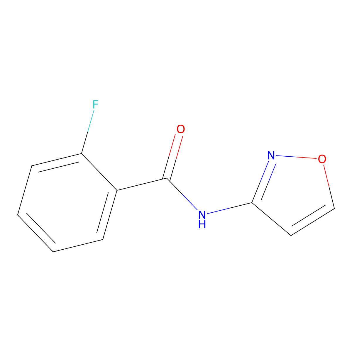 2-fluoro-N-(1,2-oxazol-3-yl)benzamide molecular structure, CAS 774589-65-0
